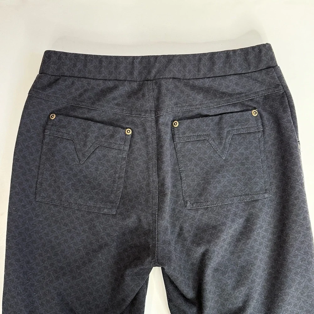 INSIGHT 26.5 Inch Waist Black Jacquard Print Pull On Slim Fit Size 4 Pants - Picture 5 of 13